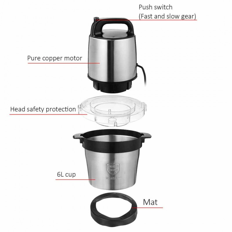 Stainless Steel Electric Meat Grinder Grind Meat, Sausage, Vegetables, and More