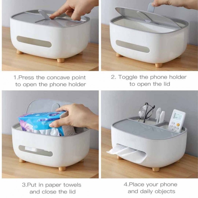 Ecoco Tissue Box Napkin Holder Multifunction