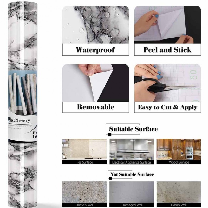 White Granite Marble Wallpaper Pack Of 40