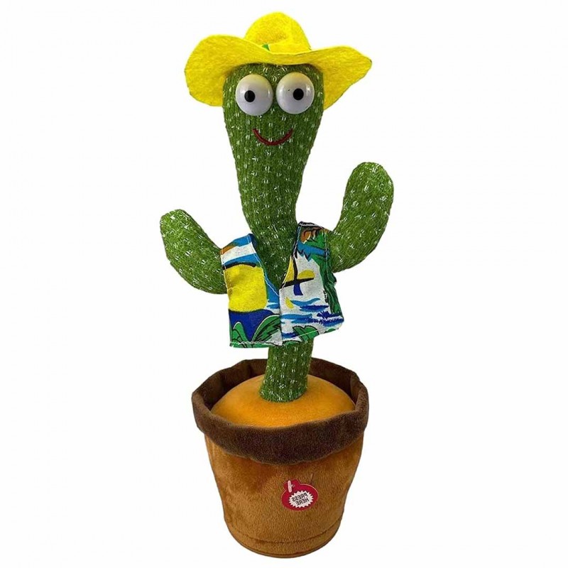 Home Decoration and Children Playing Dancing Singing Cactus Plush Toy