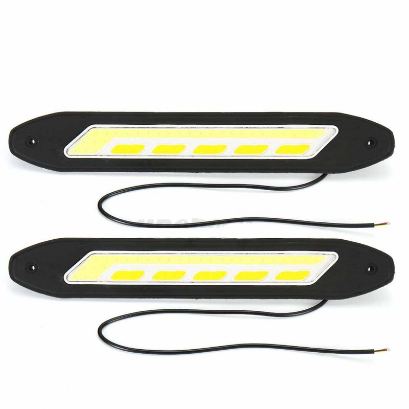 Pair Waterproof 12V LED COB Car DRL Driving Daytime Running Light Fog Lam