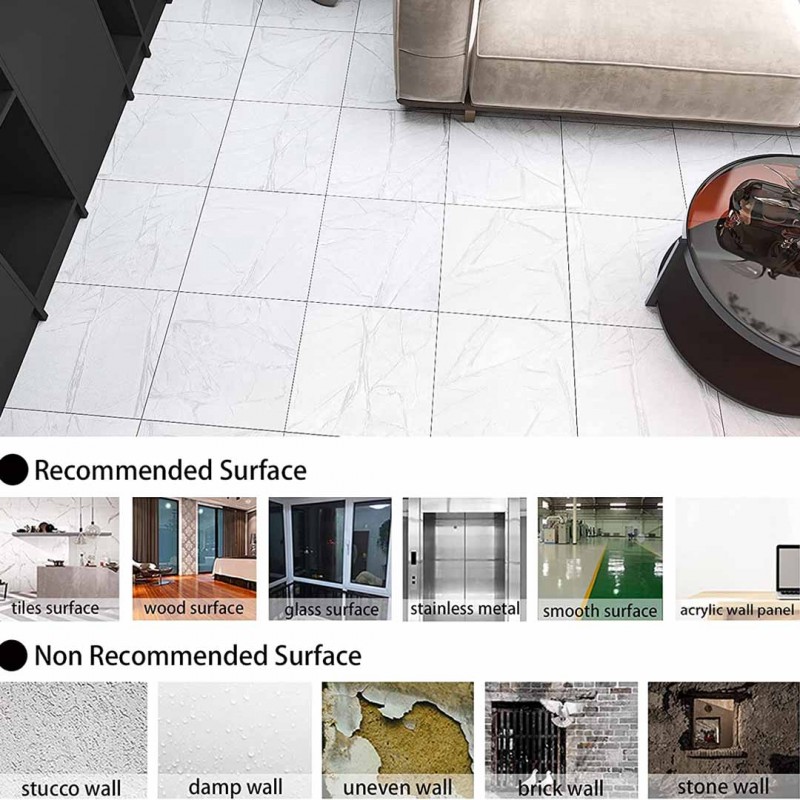 Thicker Peel and Stick White Marble Tiles Pack Of 50