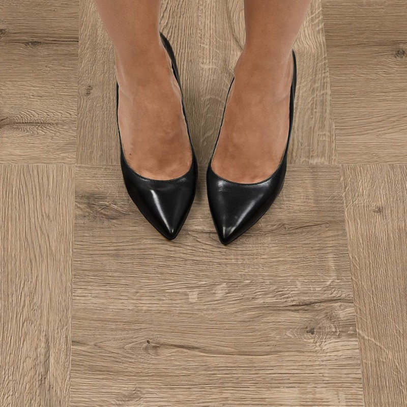Brown Peel And Stick Floor Tiles Pack Of 20 