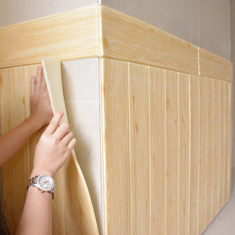 Waterproof Wood Grain Wallpaper Self Adhesive 3D TV Background Living ...