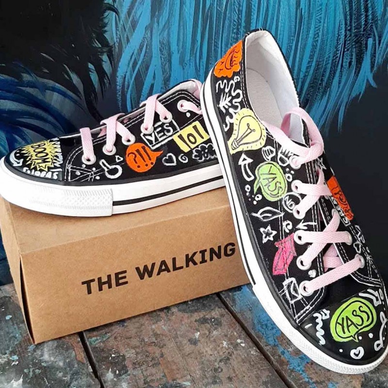 Doodle Art Black Sneakers
