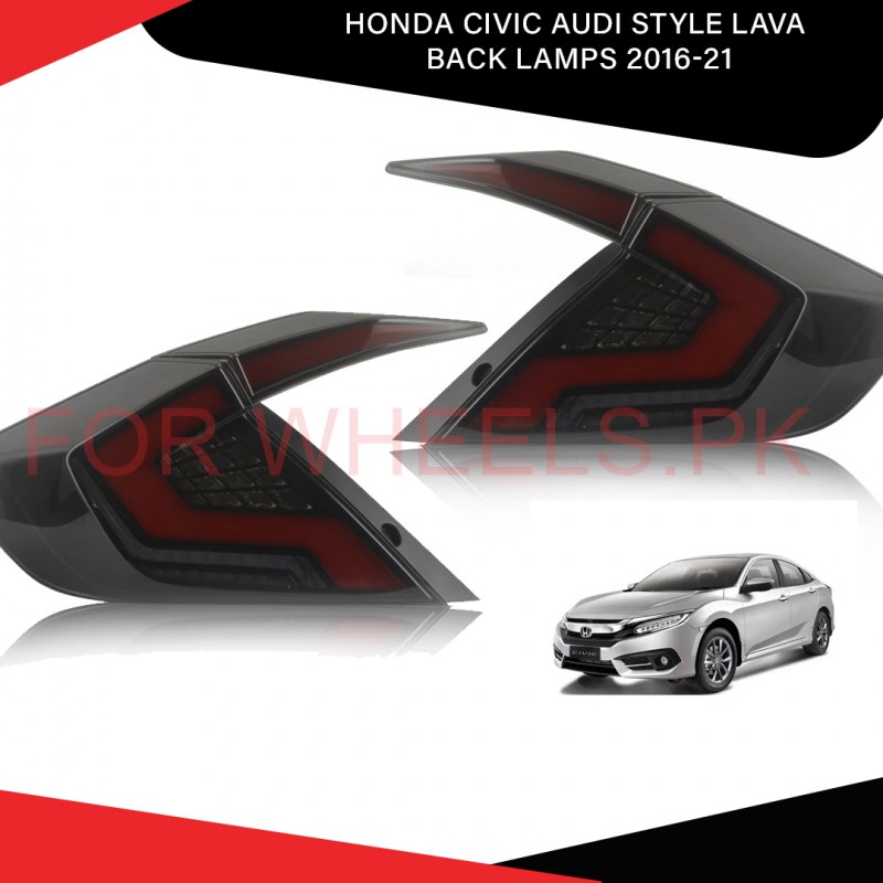 Honda Civic Audi Style Lava Back Lamps 2016-21