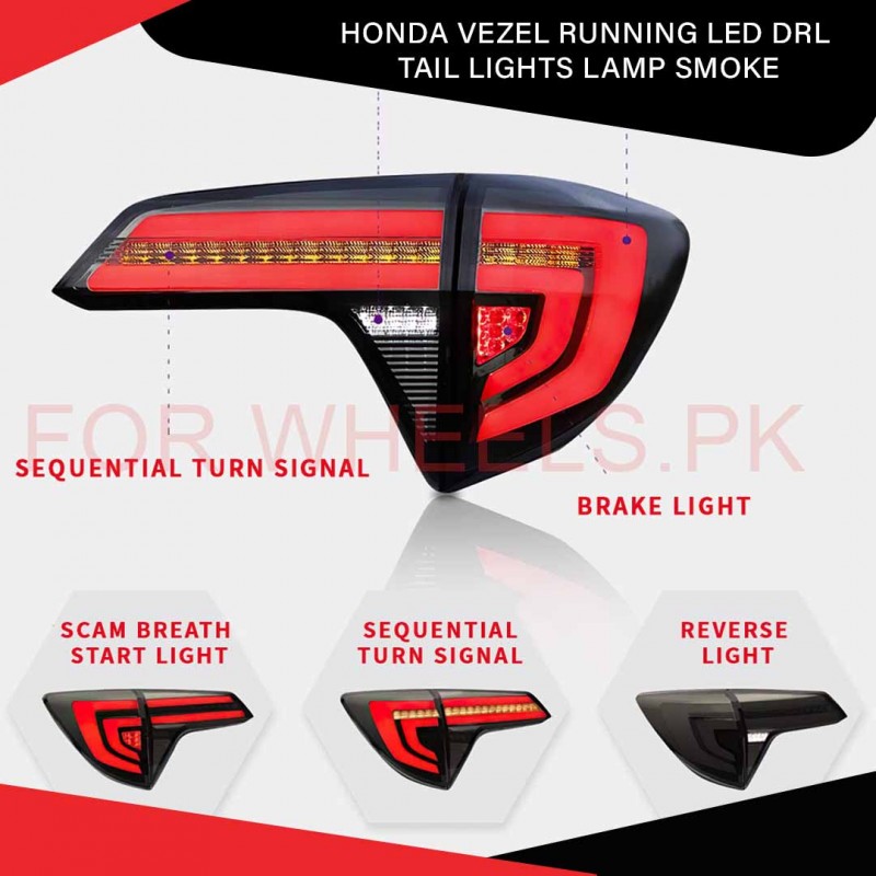 Honda Vezel Running Led Drl Tail Lights Lamp Smoke