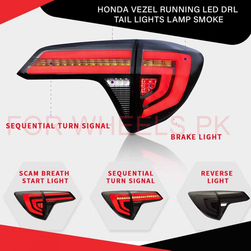 Honda Vezel Running Led Drl Tail Lights Lamp Smoke