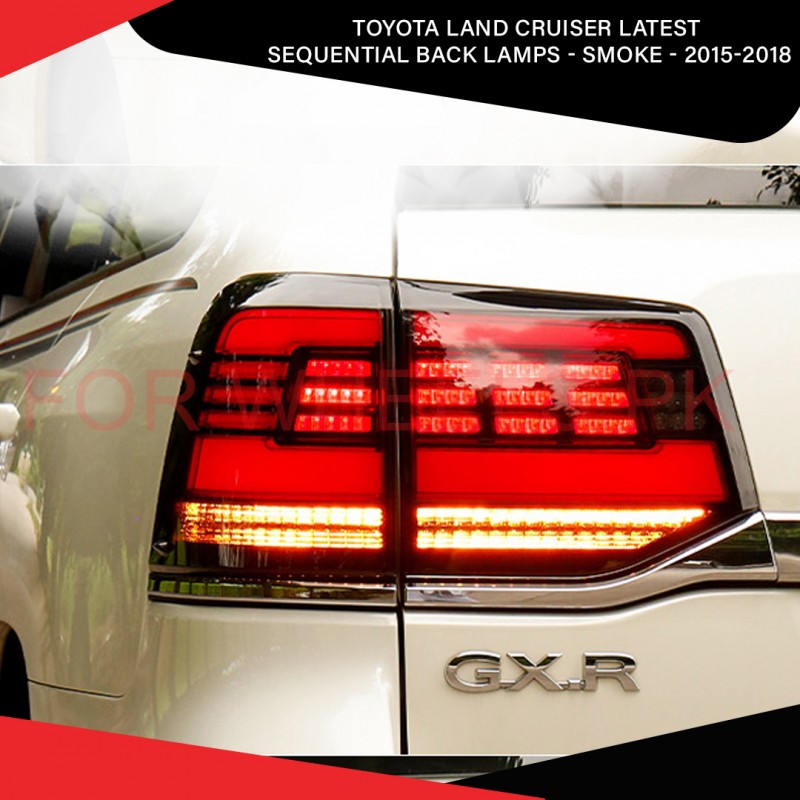 Toyota Land Cruiser Latest Sequential Back Lamps - Smoke - 2015-2018