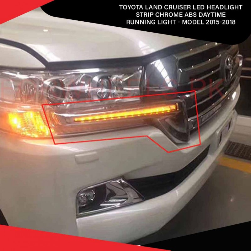 Toyota Land Cruiser Led Headlight Strip Chrome Abs Daytime Running Light - Model 2015-2018
