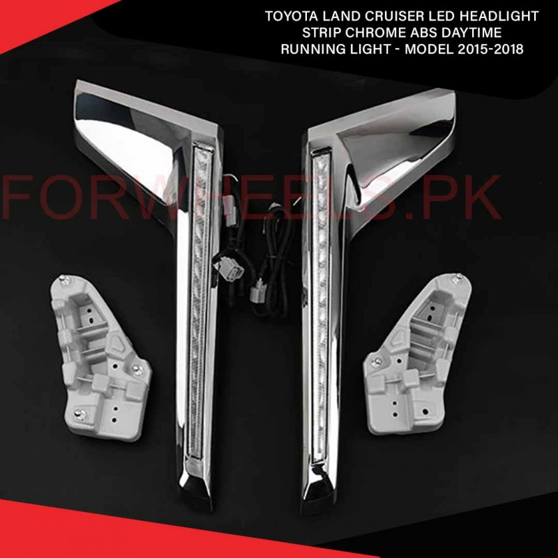 Toyota Land Cruiser Led Headlight Strip Chrome Abs Daytime Running Light - Model 2015-2018