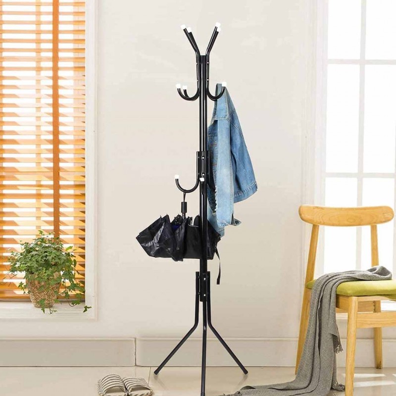 Coat Hanging Stand with Hooks Garment Hanger