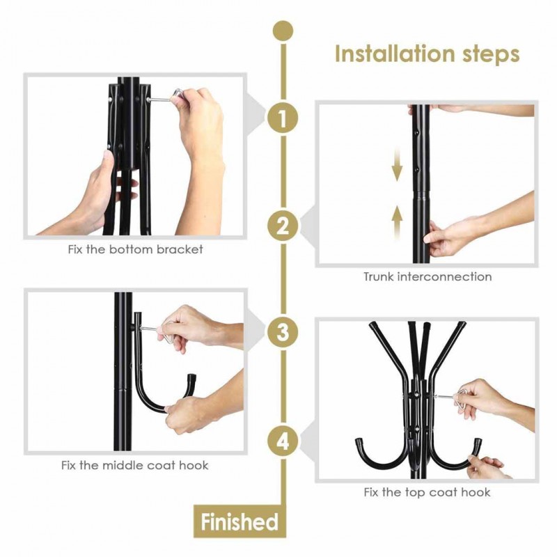 Coat Hanging Stand with Hooks Garment Hanger
