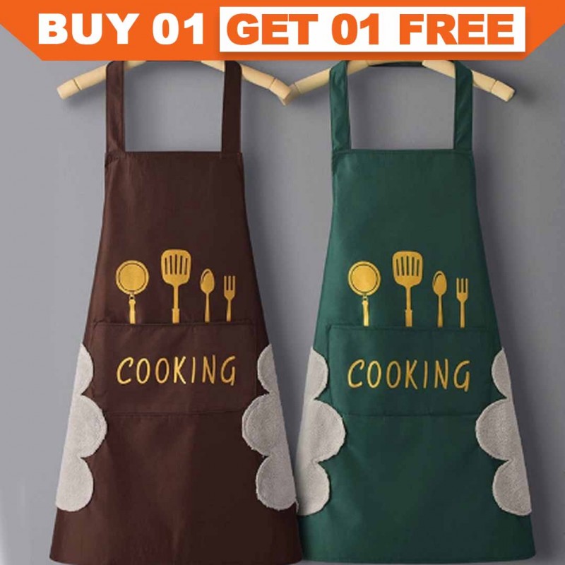 Waterproof Thickened Cooking Fashion Apron Buy 01 & Get 01 Free