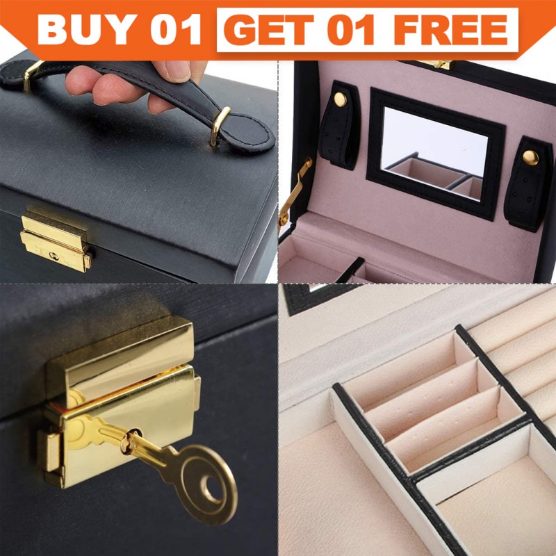 3 Layer Lockable Jewellery Box Buy 01 & Get 01 Free