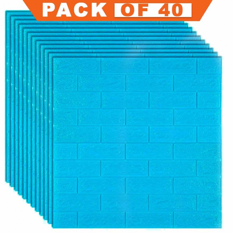 3D Wall Panels Peel And Stick Wallpaper Ice Blue Pack Of 40