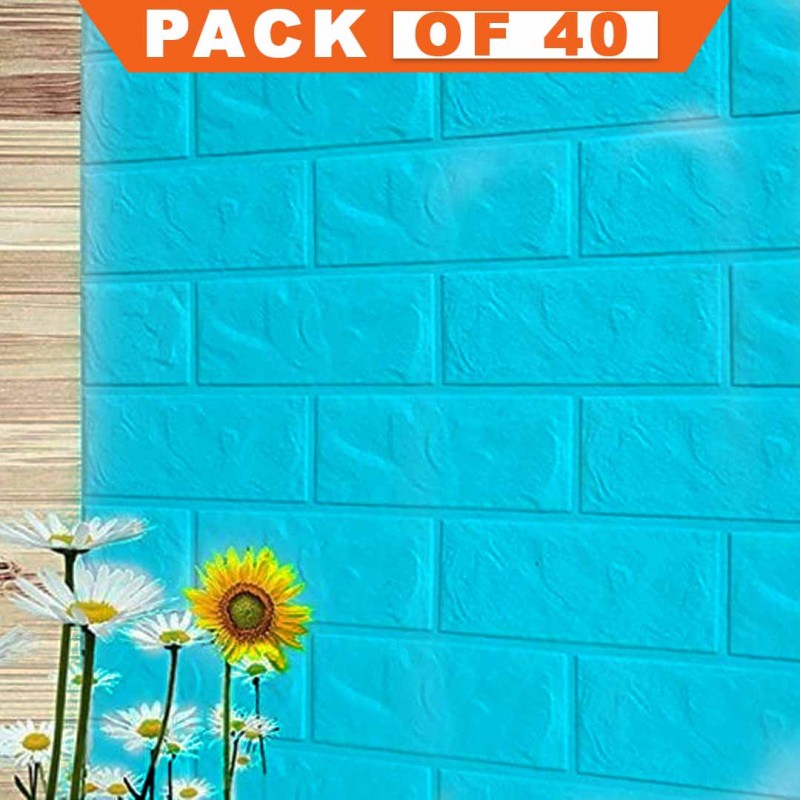 3D Wall Panels Peel And Stick Wallpaper Ice Blue Pack Of 40