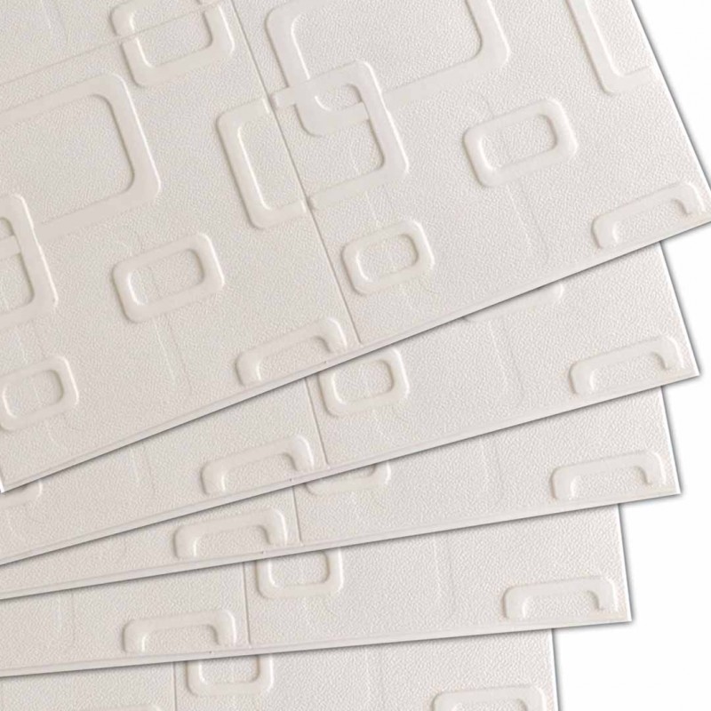 Beige Cream Circular Shapes 3D Wall Panel, Peel And Stick Wall Sticker Pack Of 20