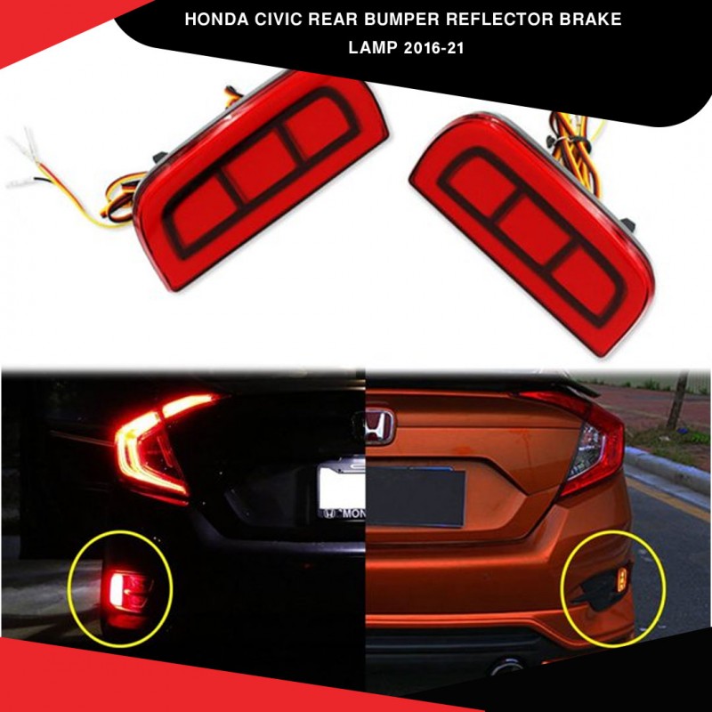 Honda Civic Model 2016-2021 Rear Bumper Reflector Brake Lamp