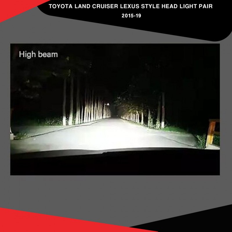 Toyota Land Cruiser Model 2015-2019 Lexus Style Head Lamps Light Pair