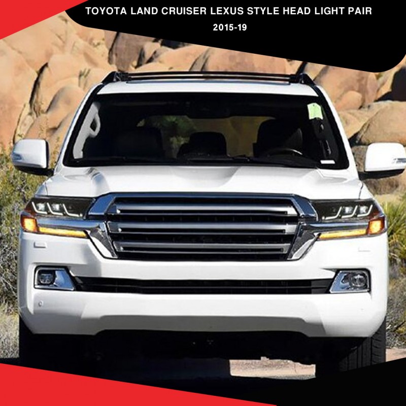 Toyota Land Cruiser Model 2015-2019 Lexus Style Head Lamps Light Pair