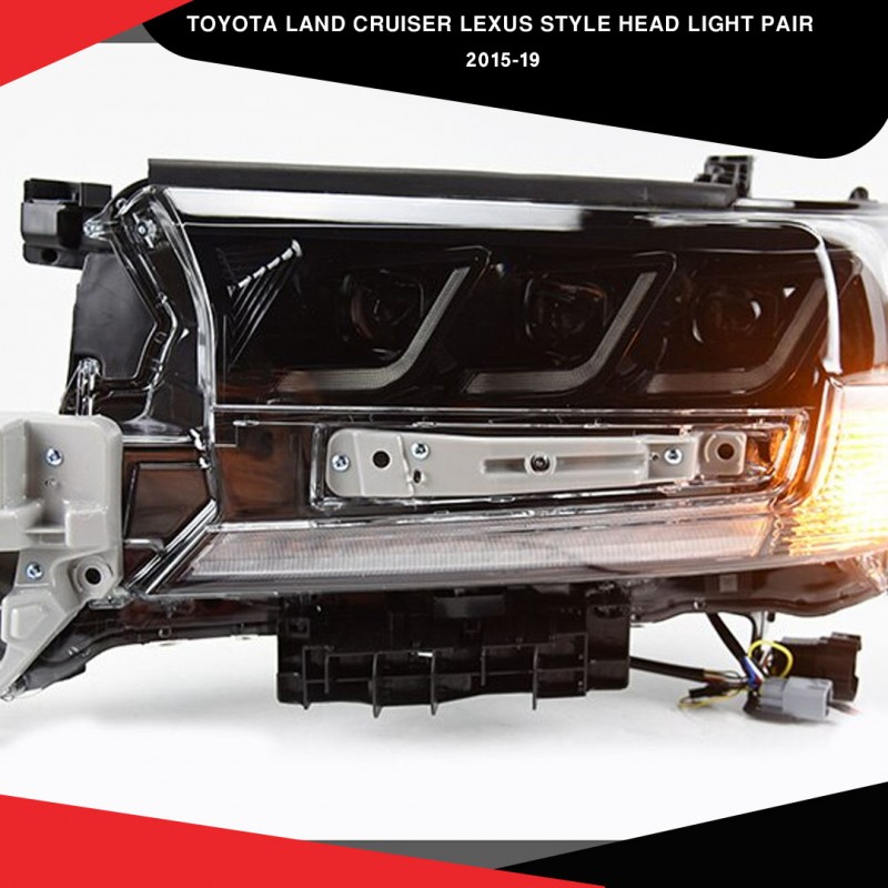 Toyota Land Cruiser Model 2015-2019 Lexus Style Head Lamps Light Pair