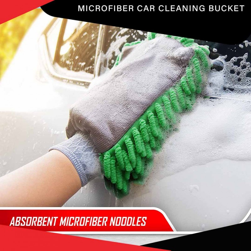 Microfiber Car Cleaning Bucket With Free Shampoo