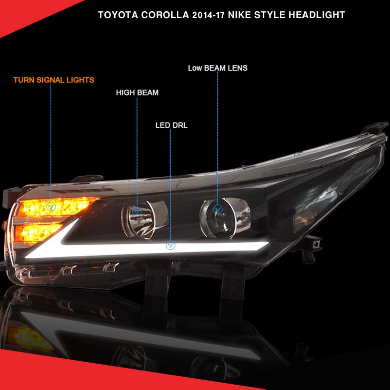 Toyota Corolla 2014-17 Nike Style Headlight