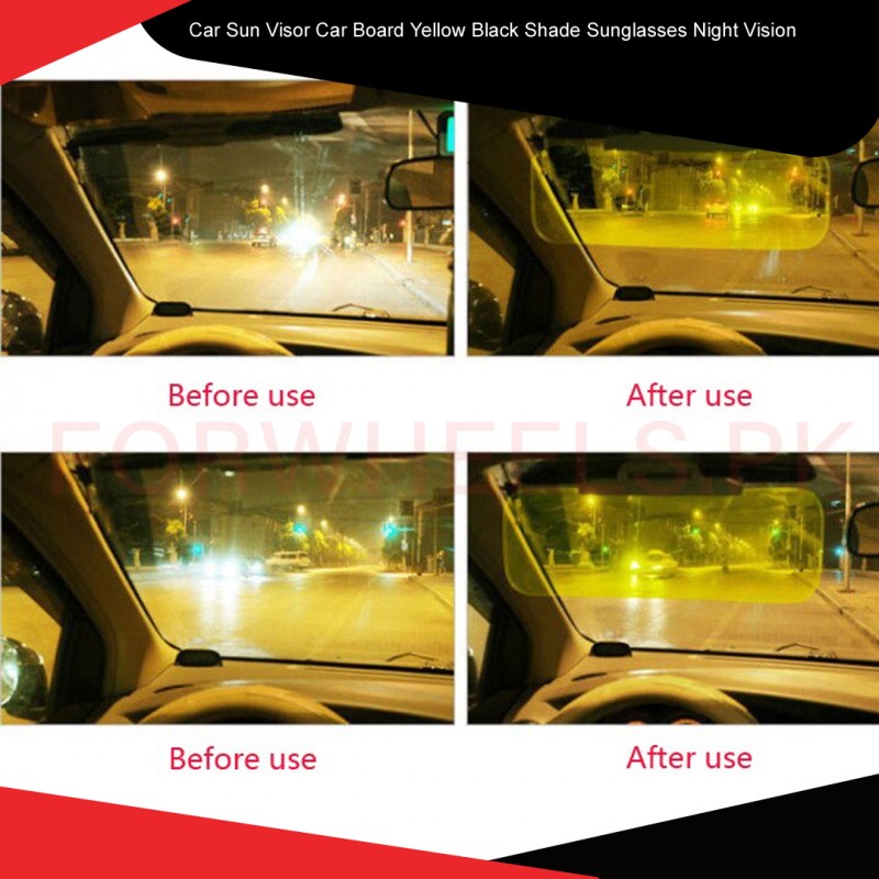 Car Sun Visor Car Board Yellow Black Shade Sun Glasses Night Vision