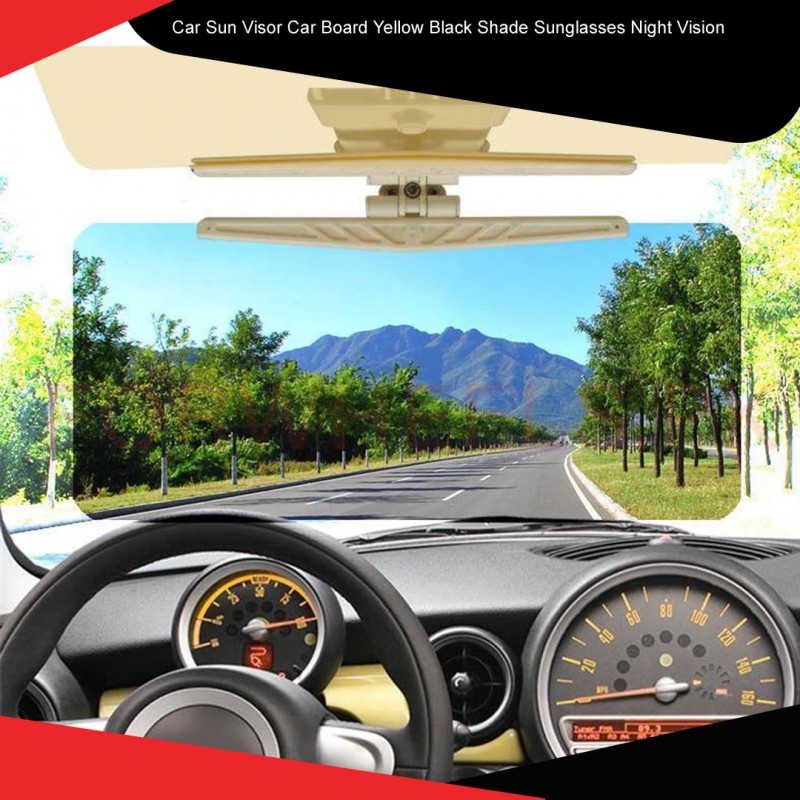 Car Sun Visor Car Board Yellow Black Shade Sun Glasses Night Vision