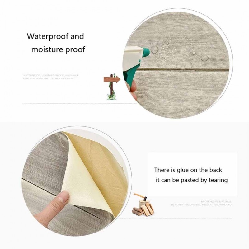 3D Self Adhesive Wall Stickers Wood Grain Dark Maroon Pack Of 30