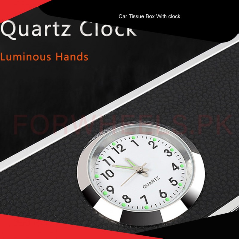 Car Tissue Box With Clock