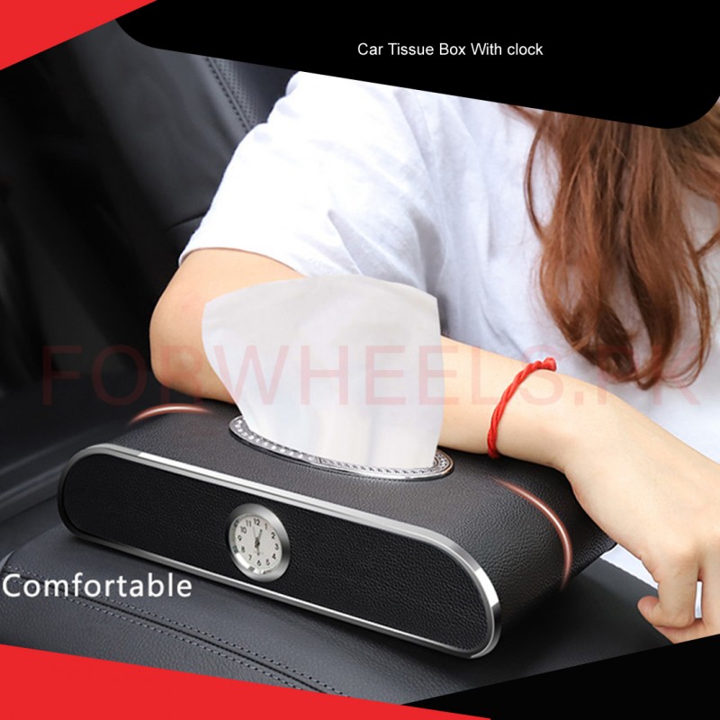 Car Tissue Box With Clock