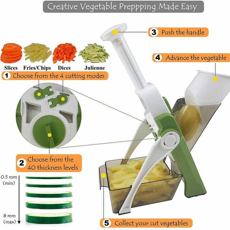 Once For All Vegetable Cutter Mandoline Slicer The Ultimate Kitchen Tool for Fast, Easy, and Safe Slicing