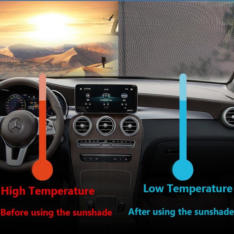 Universal Car Windshield Roller Sun Shade Large 