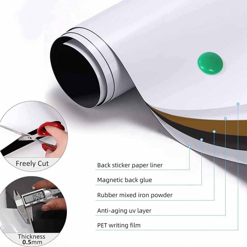 Large Magnetic Whiteboard Paper Self-Adhesive Magnetic Dry Erase Board