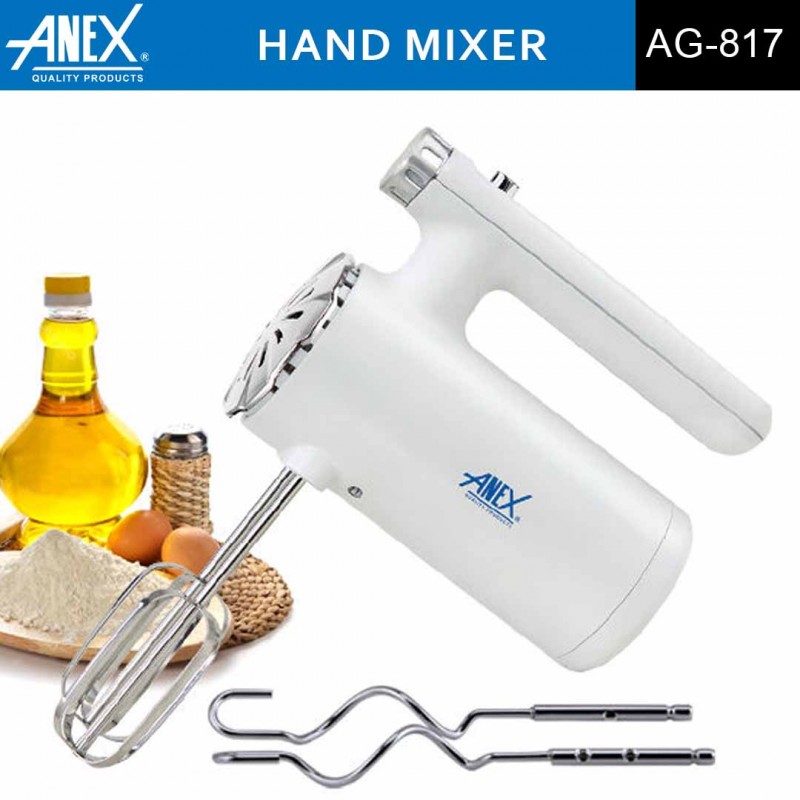 Anex AG 817 Deluxe Hand Mixer 5 Speeds, Turbo Function, Double Ventilation, 2 Beaters, Eject Button