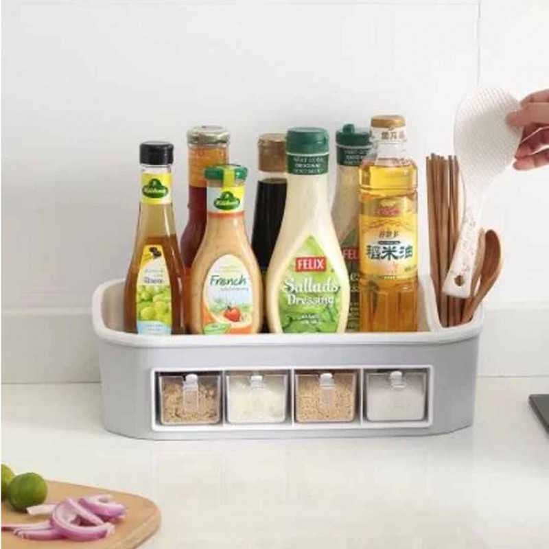 Multifunctional Seasoning Jar Rack Double Layer Spice Organizer