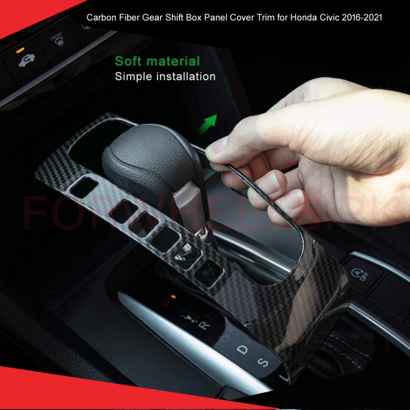 Honda Civic 2016-2021 Gear Shift Box Panel Cover Trim Carbon Fiber