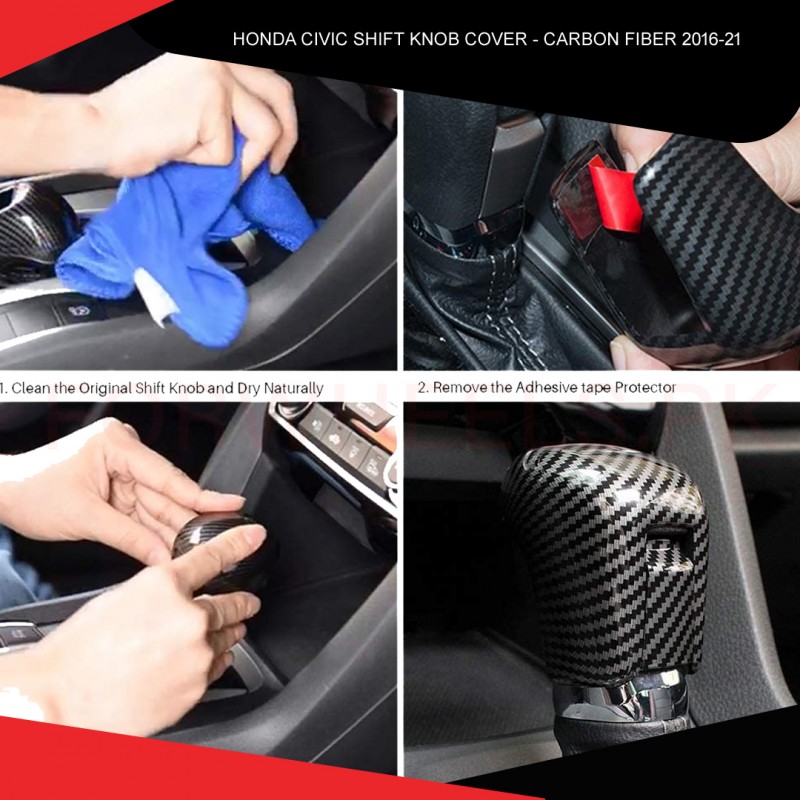 Honda Civic 2016-21 Shift Knob Cover Carbon Fiber