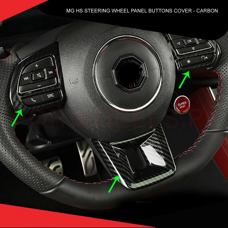 Mg Hs Steering Wheel Panel Buttons Cover Carbon