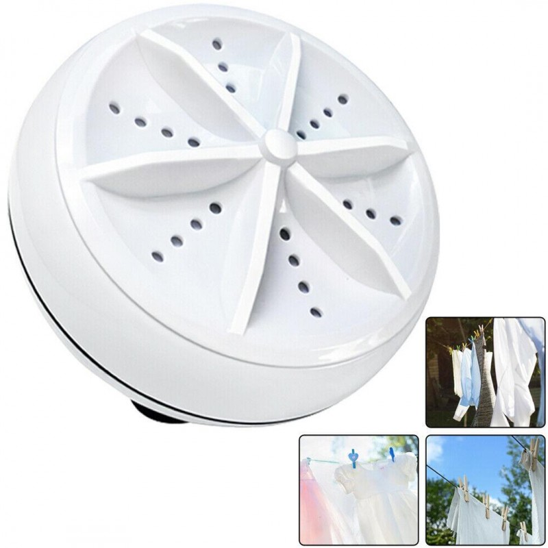 Portable Mini Washing Machine Ultrasonic Turbine Clothes Washer for Travel Home