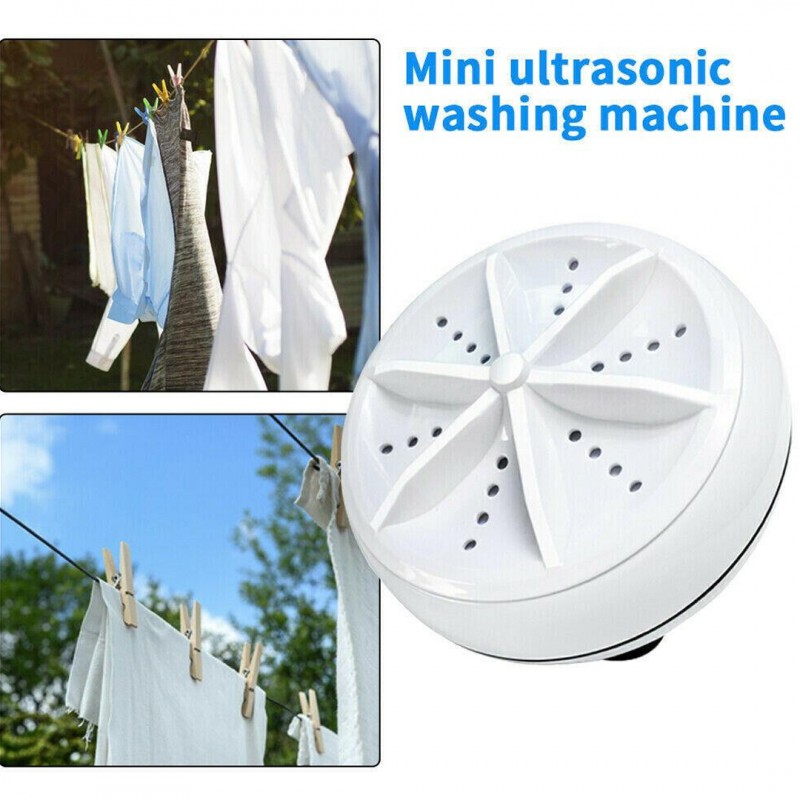 Portable Mini Washing Machine Ultrasonic Turbine Clothes Washer for Travel Home