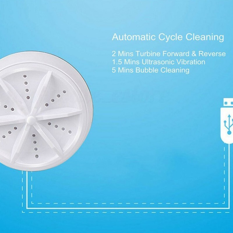 Portable Mini Washing Machine Ultrasonic Turbine Clothes Washer for Travel Home
