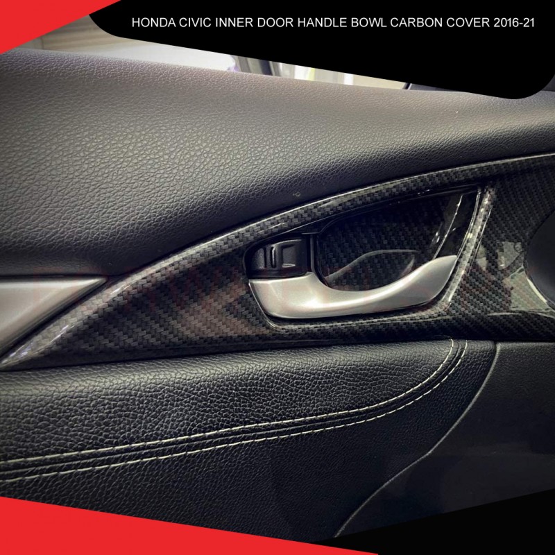 Honda Civic 2016-21 Inner Door Handle Bowl Carbon Cover