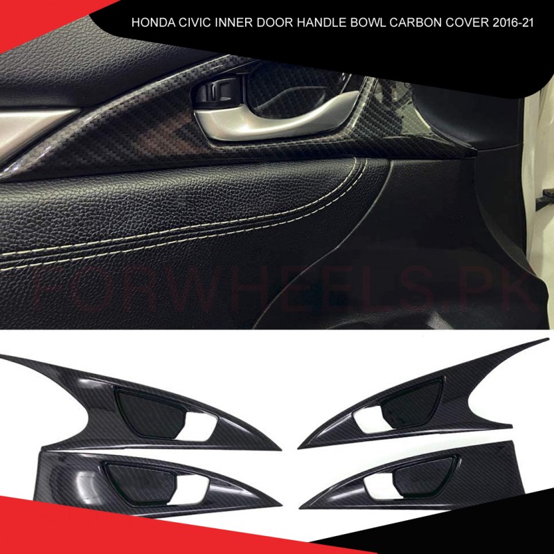 Honda Civic 2016-21 Inner Door Handle Bowl Carbon Cover