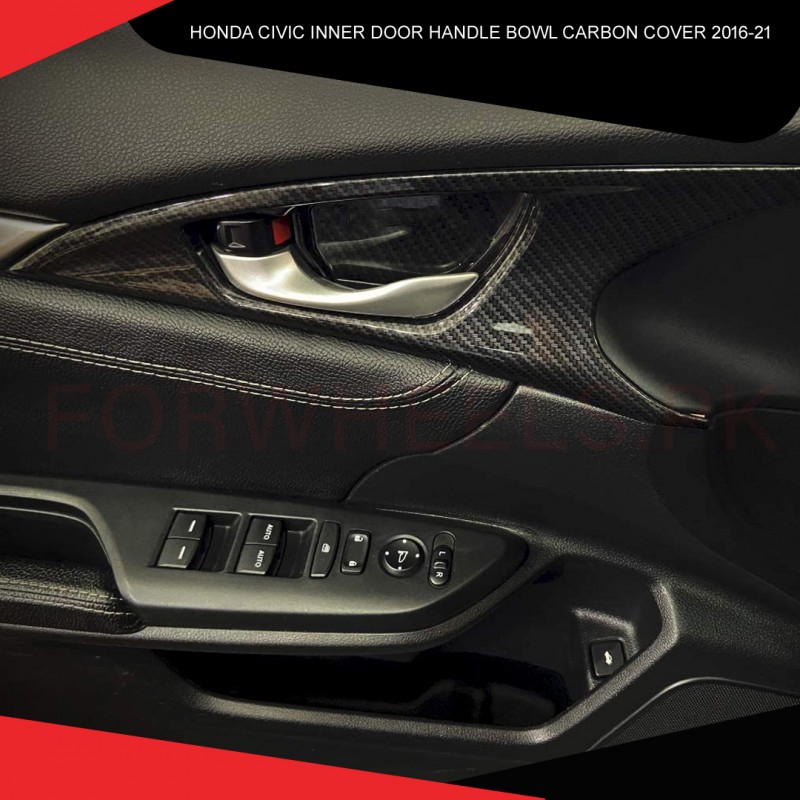 Honda Civic 2016-21 Inner Door Handle Bowl Carbon Cover