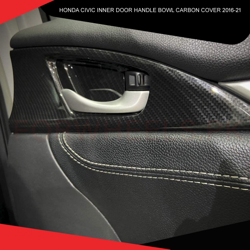 Honda Civic 2016-21 Inner Door Handle Bowl Carbon Cover