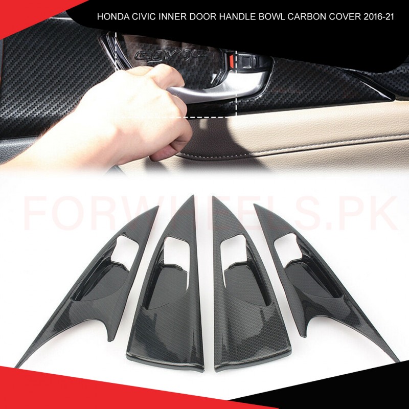 Honda Civic 2016-21 Inner Door Handle Bowl Carbon Cover