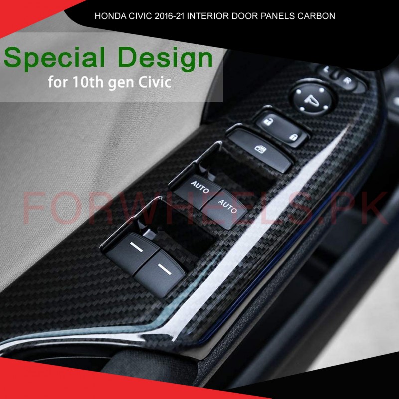 Honda Civic 2016-21 Interior Door Panels Carbon